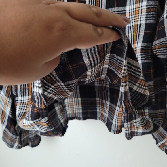 Maurices Kimono Sleeves Plaid Blouse - Picture 3 of 7